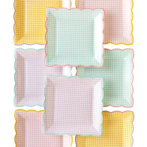 DAMA Tea Party Flower Shape With Hot-Stamping Paper Tableware <b>Set</b> Disposable <b>Square</b> Round Paper <b>Plate</b> with Napkin Party Supplies - Product Image 4