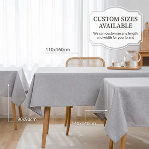 <span class=keywords><strong>Nappe</strong></span> en polyester imitation lin lavable, imperméable et résistante à la chaleur, idéale pour les fêtes et les mariages - Product Image 6