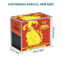 Boîte de présentation en acrylique transparente pour coffret d'entraînement Elite Pokémon TCG personnalisé avec couvercle magnétique, protection UV, protecteur magnétique