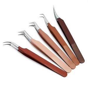 Pinzas de pestañas con punta de fibra de alta calidad, pinzas de mega Volumen de 45 90 grados, juego de pinzas de extensión de pestañas japonesas de acero inoxidable - Product Image 1