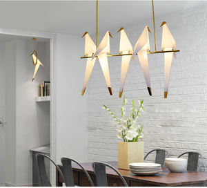 Lampadario a sospensione singolo a led origami lampadari moderni per uccelli intelligenti lampade a soffitto lampada fornitore oro - Product Image 3