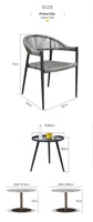 Ensemble table et chaises d'extérieur KUKA, simplicité moderne, en polyéthylène, imperméable, protection solaire, pour balcon, terrasse, jardin