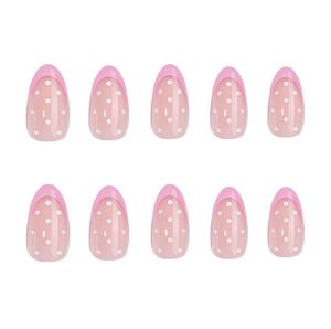 เล็บปลอมแบบกดติด 30 ชิ้น ลายจุดสีชมพูสไตล์ฝรั่งเศส น่ารักสำหรับสาวๆ สวมใส่ได้ทุกวัน รีไซเคิลได้ พร้อมกาวในตัว รับผลิตแบรนด์ส่วนตัว - Product Image 6