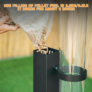 Moderne Terrassen-Gasfeuerstelle aus Stahl, Feuersäule, Raketenofen, Pelletofen mit Fackel für Villen - Product Image 2