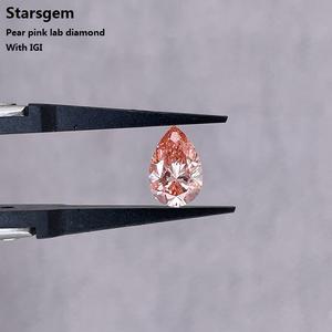 Diamant de laboratoire cultivé de haute qualité, taille poire, 1-2 carats, couleur rose, VVS VS, certifié IGI, HK Starsgem, pour la fabrication de bijoux - Product Image 2