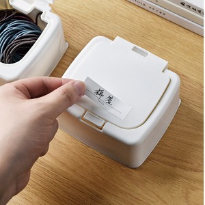 Mini Desktop Organizer With Lid Double Compartment For Office Supplies Storage Rectangle Shape Stackable Design - Product Image 2