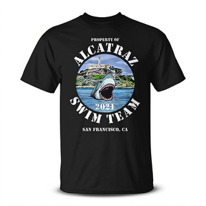 T-Shirt Alcatraz Swim Team 2021, San Francisco Ca Shark Design, unisexe, col ras du cou, manches courtes - Product Image 2