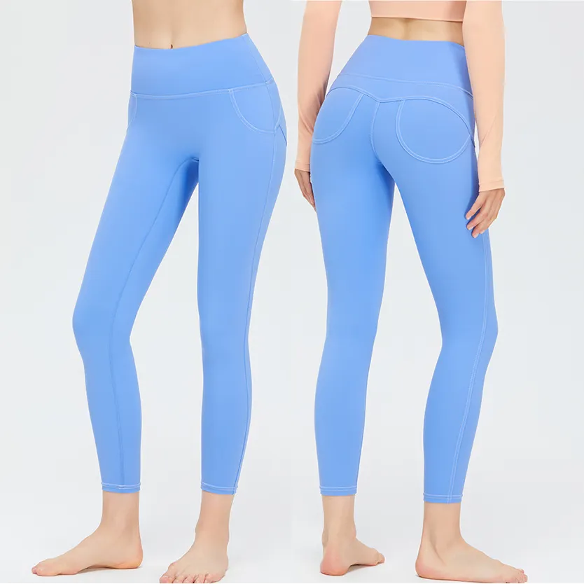 Frauen Turnhose Yoga Keine durchsichtigen Strumpfhosen Kompression Leggings mit hoher Taille