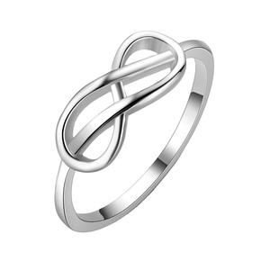 RINNTIN GSR12 Venta al por mayor Infinity Symbol 925 Anillo de plata esterlina Anillo simple personalizable Anillo de Bodas de compromiso - Product Image 1