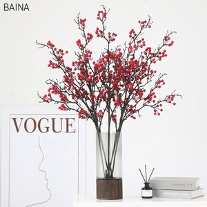 Delicada fruta de simulación de bayas de acebo de Winterberry europeo Artificial para decoración navideña del hogar - Product Image 3