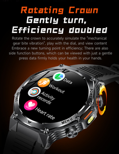 Reloj Inteligente con Linterna de 1.8'', Rastreador de Actividad Física Multideportivo para Exteriores, Llamadas Inalámbricas por BT para Hombre, Batería Grande de 800 mAh, Reloj Inteligente AK82 - Product Image 3