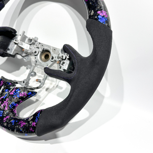 Volant de voiture en fibre de carbone forgée bleu-violet, vente directe d'usine, compatible avec <span class=keywords><strong>Infiniti</strong></span> G25 <span class=keywords><strong>G37</strong></span> Q50 Q60 Q70 350Z - Product Image 3