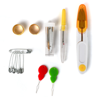 Boîte de rangement en plastique tricoté à trois couches, portable, pour kit de couture, organisateur de couture multi-compartiments, pour couture manuelle DIY et hôtels