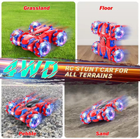 Coche de Acrobacias RC EPT 2.4G de Doble Cara, 4WD Todoterreno, Rotación de 360°, Recargable, Alta Velocidad, Vehículo Volteable con Luces LED