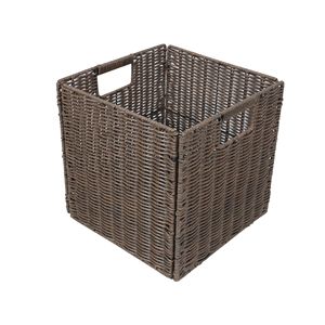 Cross-border Japanese-style imitation rattan woven <b>foldable</b> storage <b>basket</b>, customizable desktop snack, sundries, home and - Product Image 3