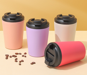 Mini tasse à café isotherme sous vide 350 ml en acier inoxydable 304, portable pour bureau, voiture, voyage, avec logo personnalisé, cadeau promotionnel en gros - Product Image 4