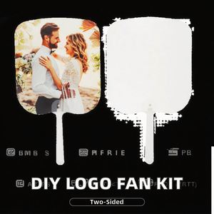 Éventails photo imprimables double face, vierges pour sublimation, en plastique, pour la création de logos DIY, publicités promotionnelles et cadeaux, style artisanal 'Love' - Product Image 2