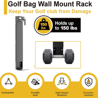 JH-Mech Golftaschen-Aufbewahrungsständer für Golfausrüstung Schwarz Anpassbar Faltbar Ausziehbar Einfache Montage Kohlenstoffstahl Golftaschen-Ständer