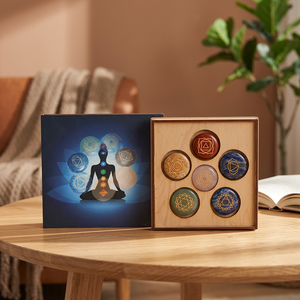 <b>Chakra</b> Stone <b>Set</b> with 7 Polished Gemstone Discs in Gift Box for Reiki and Home Decoration Agate <b>chakra</b> <b>set</b> gift box Meditation p - Product Image 2