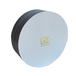 ROGOOD Boîte Cadeau Ronde Ciel et Terre pour Parfum et Cosmétiques, Papier Gaufré Blanc, Bord Doré, <span class=keywords><strong>Insert</strong></span> EVA P2132 - Product Image 1