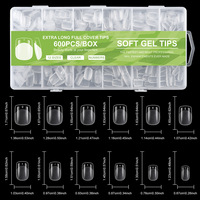 Boîte de 600 faux ongles en gel mat à couverture complète, courts, carrés, amande, cercueil, pour extension d'ongles – Fournisseur d'ongles