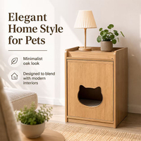 Table d'appoint multifonctionnelle 2-en-1 pour animaux domestiques : maison pour chat et meuble de rangement pour animaux, idéale pour salon et chambre à coucher