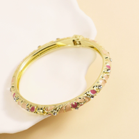 Nouveau bracelet à maillons et chaîne Cicily plaqué or, style chinois tendance, orné de strass et de motifs floraux en forme de goutte d'huile, accessoire pour Cheongsam
