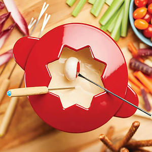 Dökme demir peynir ve çatal Metal tencere ile çikolata fondü seti renkli emaye tencere - Product Image 5