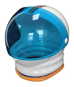 Astronaut Helm Ruimtehelm Met Blauw Beweegbaar Vizier, Feestkostuum, Schoolklas Verkleedpartij Nasa Verjaardagsfeestje Wit