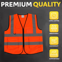 Gilet de sécurité réfléchissant avec poches, couleur fluorescente, coutures contrastées, prix usine de gros