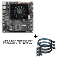 Nouvelle carte mère NAS 14 baies 2x10G LANs Intel Ultra 9 285H 7 255H 32G LPDDR5 Max 12*SATA 2*NVMe 2*USB4 Mini PC de jeu Carte mère