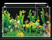 Aquarium Moderne pour Salon, Sans Cadre, Courbé, Petit, Ultra-transparent, en Plastique Acrylique Durable et Écologique