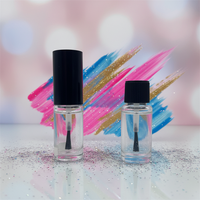 Flacon vide personnalisé à double tête pour gel à ongles, flacon en verre transparent à double extrémité avec pinceau pour l'art des ongles et l'emballage cosmétique