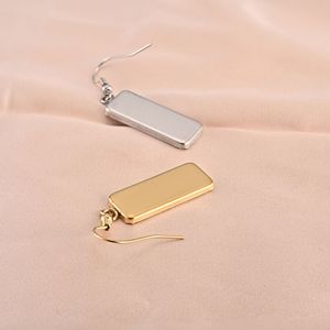 Stainless Steel Rectangular <b>Earring</b> <b>Holder</b> 25x10mm With Hook For DIY Jewelry Making Accessories - Product Image 3