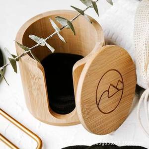 Natural <b>Wood</b> Desktop Storage <b>Box</b> 1L Covered Organizer For <b>Jewelry</b> Makeup Pads Shandong Made - Product Image 1