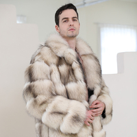 Charmant style de luxe mode décontracté veste de fourrure manteau hommes de haute qualité personnalisé véritable fourrure de renard veste manteau pour hommes
