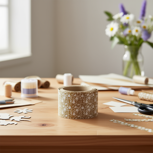 Nastro di Lino Ilan 35 X 200Cm con Motivo Floreale per Decorazioni e Artigianato - Product Image 3