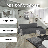 Housse de canapé pour animaux de compagnie en forme de L, réutilisable et lavable, 100 % polyester, antidérapante, imperméable, lavable en machine, protection de meubles pour canapé sectionnel