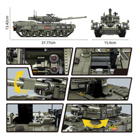 Panlos 632003 MOC City Leopard 2A-4 Main Station Tank Model Weapon Toys Boys Birthday Gift 2311pcs Building Blocks Sets