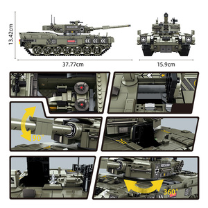 Panlos 632003 MOC City Leopard 2A-4 Modello di Carro Armato Principale, Giocattolo per Ragazzi, Regalo di Compleanno, Set di Blocchi da Costruzione 2311 Pezzi - Product Image 4