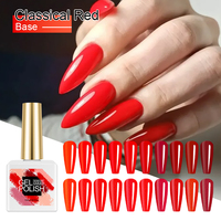 Échantillon gratuit Couche de base en caoutchouc rouge classique Vernis à ongles gel UV à base épaisse