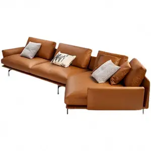 Sofá modular Seccional de forma inusual de cuero genuino Suessen 2023 para la sala de estar