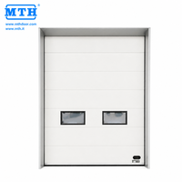 Porte sectionnelle industrielle panoramique MTH à vision complète, cadre en acier coloré, double vitrage transparent