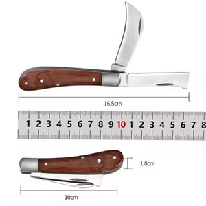 Couteau de greffage de poche d'extérieur en acier inoxydable 3CR13, outil de taille pour jardinage et bonsaï, couteau à lame fixe de qualité DIY, personnalisable OEM - Product Image 3