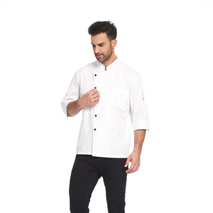 Uniforme de <span class=keywords><strong>Chef</strong></span> Design veste de Restaurant manteau de travail de <span class=keywords><strong>Chef</strong></span> vêtements de serveur vêtements de travail unisexe classique à manches courtes Logo personnalisé - Product Image 3