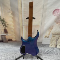 Carbonized Maple Chameleon Blue Headless 7 Strings Electric Guitar Alder Wood Glossy Surface 22 Frets HH Pickup Foam Case Fast