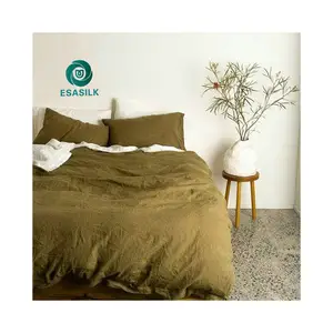 बिस्तर की चादर रजाई कवर तकियाकेस शुद्ध लिनन बिस्तर होटल लिनन बिस्तर के लिए 3 पीस सेट