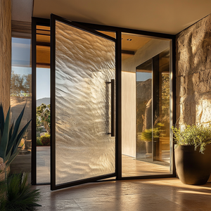 Cina Top factory luxury villa esterna ingresso principale porta in vetro con finestra laterale ingresso anteriore esterno porta in alluminio per la casa - Product Image 1