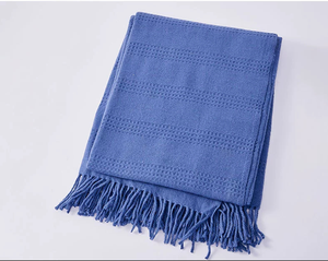 Petite couverture de châle en laine d'alpaga tricotée motif solide sieste de bureau et couverture de canapé de climatisation - Product Image 4