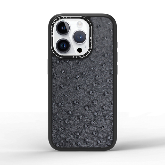 3M Anti Shock Ostrich Skin Pu Leather Phone Cases Wireless Matte Tpu Magnetic Phone Case for Iphone 16 15 14 13 Pro Max